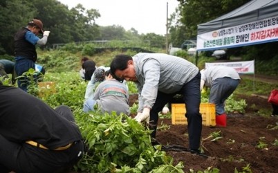 (0626)[장애인복지과]주광덕 남양주시장, 장애인과 함께한 하지 감자 캐기 체험…“따뜻한 연대의 자리로 자리매김하길”(사진1. 하지감자 캐는 주광덕 시장).jpg width: 100%; height : 150px