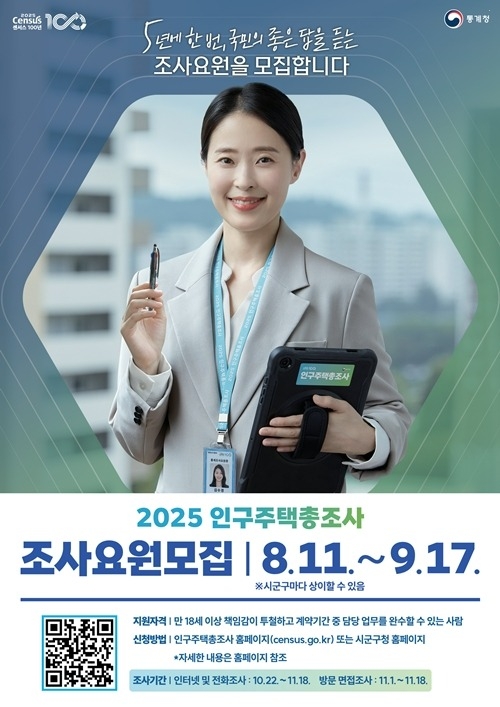 남양주시, 2025 인구주택총조사 조사요원 모집