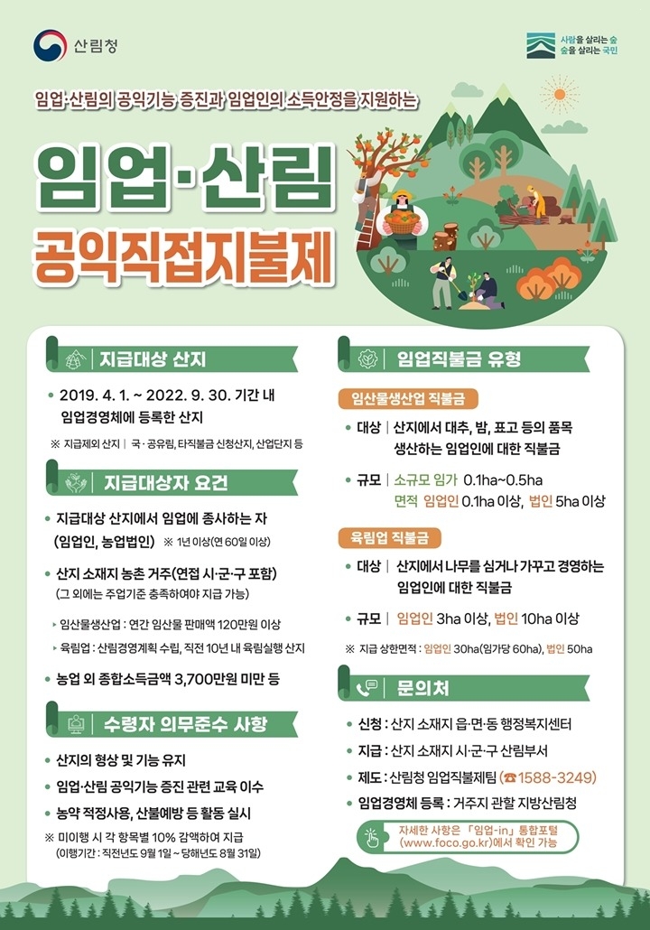 광주시, 임업·산림 공익 직접지불제 신청 접수…4월 30일까…