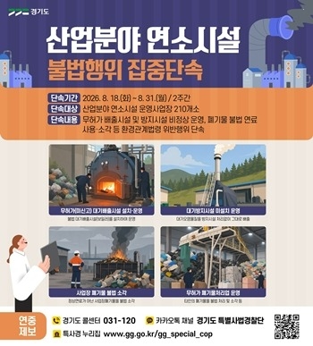 경기도 특사경, 연소시설 불법 연료사용·무허가 운영 집중 점…