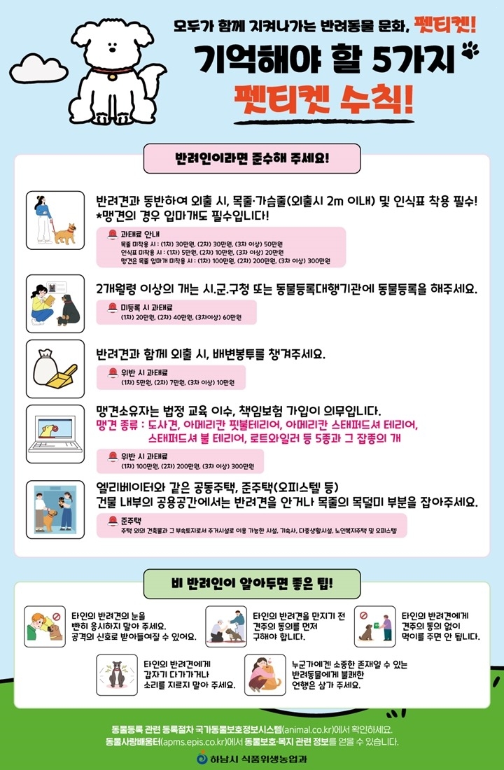(포스터)하남시, 반려견 목줄 미착용·배설물 방치 등 야간 단속 실시.jpg