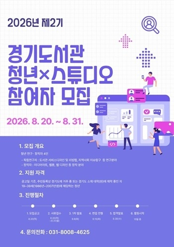경기도서관, 청년 연구·창작자 위한 ‘청년×스튜디오’ 참여자…